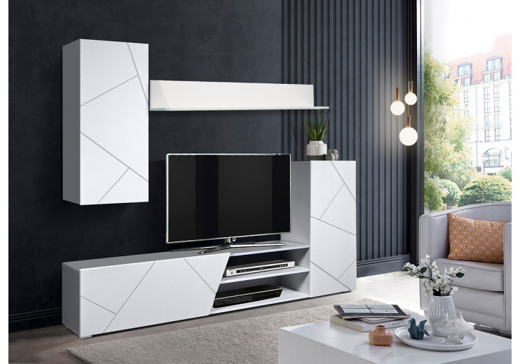 Стенка Прага - 6 New (белый/ПВХ софт белый 0,3мм)